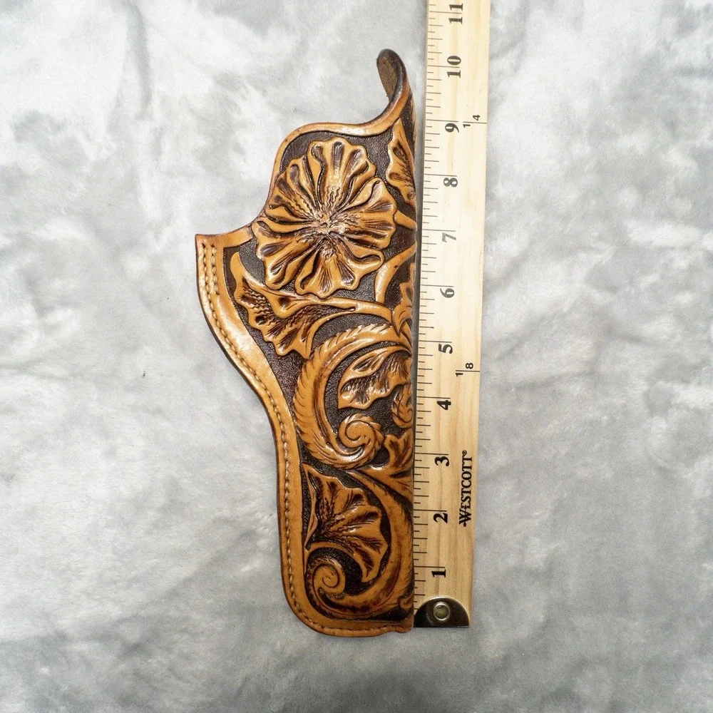 Hand Tooled Leather Western Holster Cowboy Hunting Outdoors
